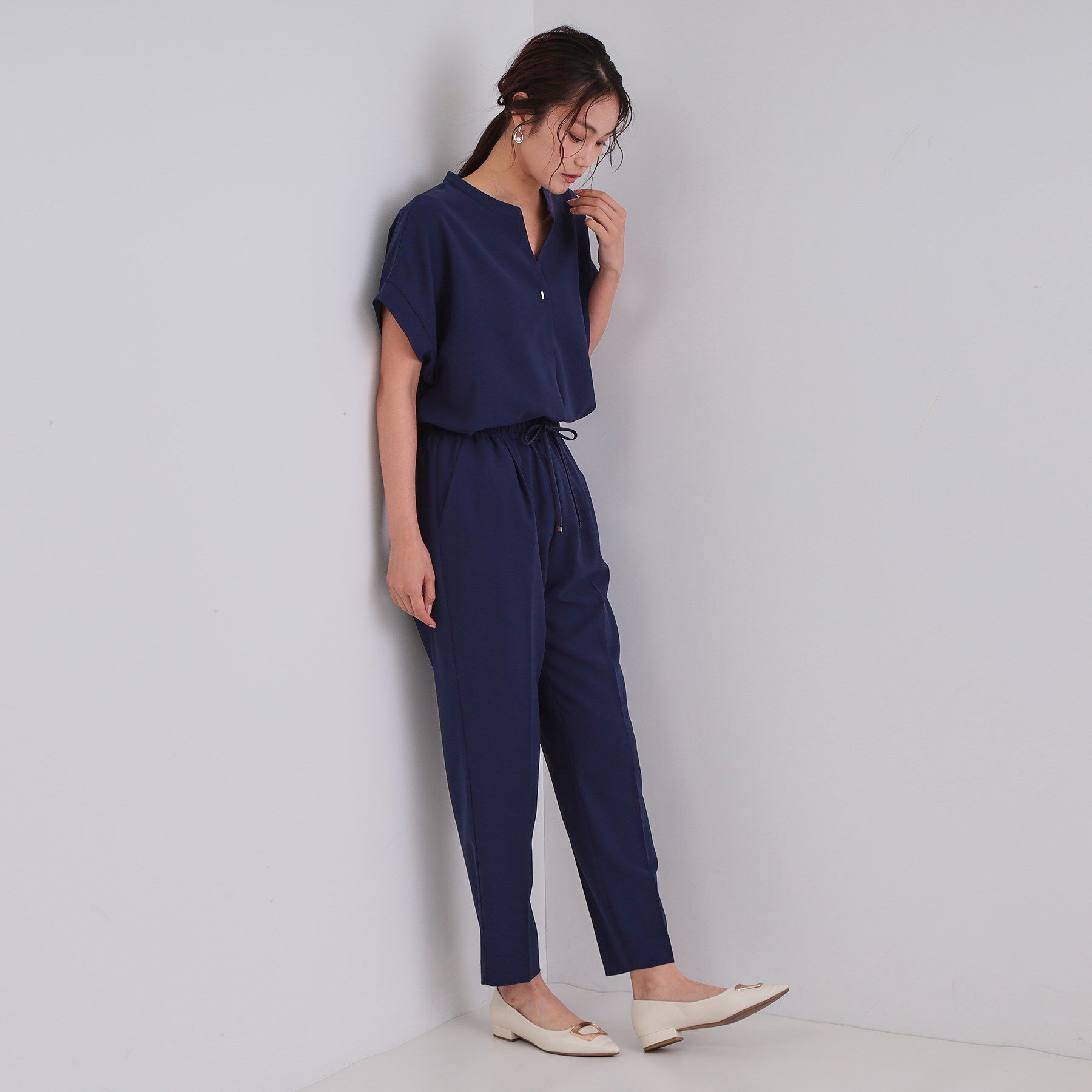 OPAQUE.CLIP「《7色展開/SS-LLサイズ》ストレッチスキッパーブラウス/セットアップ対応【洗濯機洗い可/防シワ】」|シャツ・ブラウス|