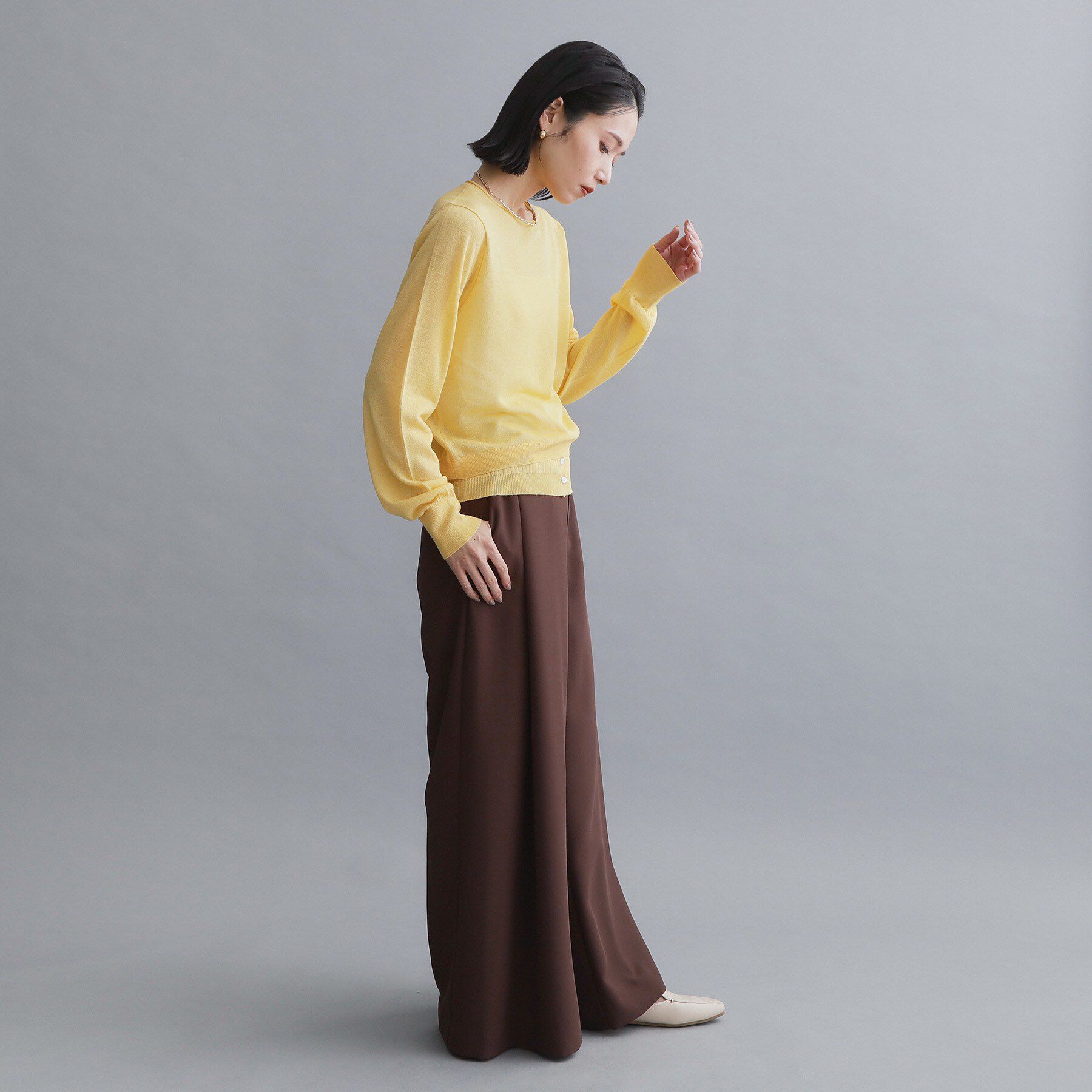 OPAQUE.CLIP「【es】シアーレイヤードニット【洗濯機OK/抗ピル】」|ニット・セーター|