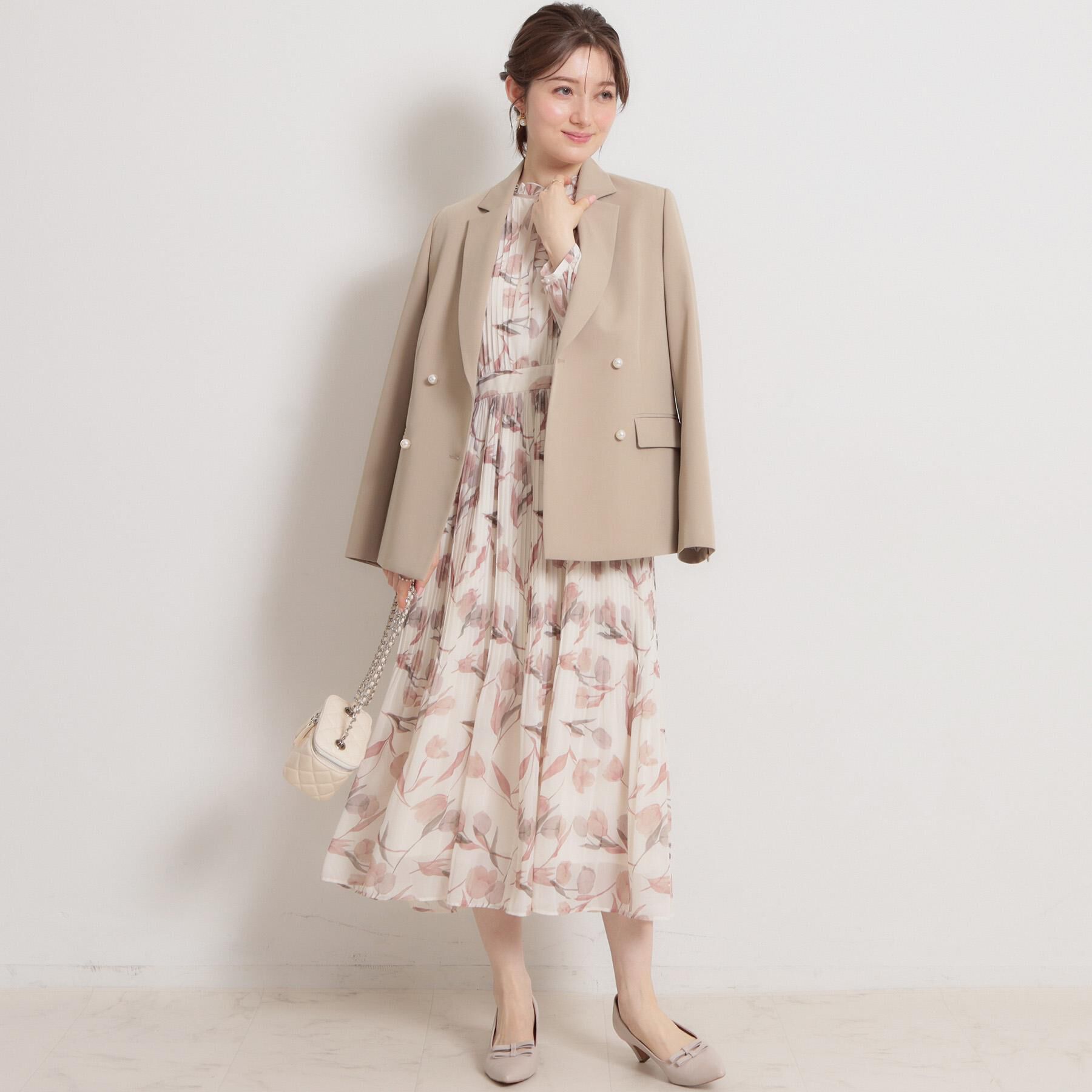 Couture broach「【洗える・通勤】パール調ボタン テーラードジャケット」|テーラードジャケット|