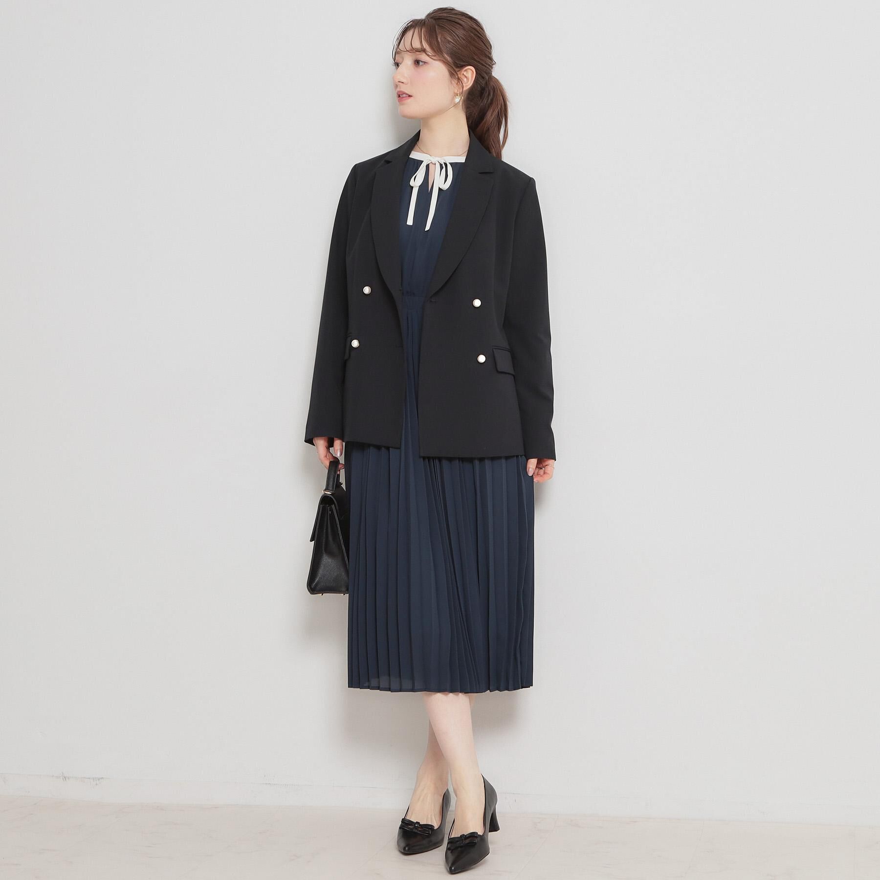 Couture broach「【洗える・通勤】パール調ボタン テーラードジャケット」|テーラードジャケット|