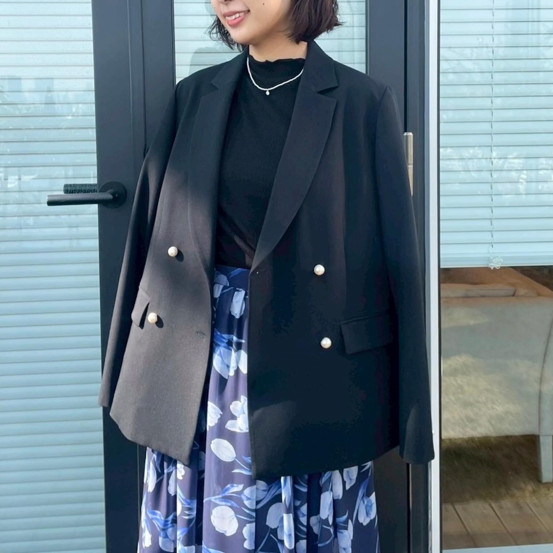 Couture broach「【洗える・通勤】パール調ボタン テーラードジャケット」|テーラードジャケット|