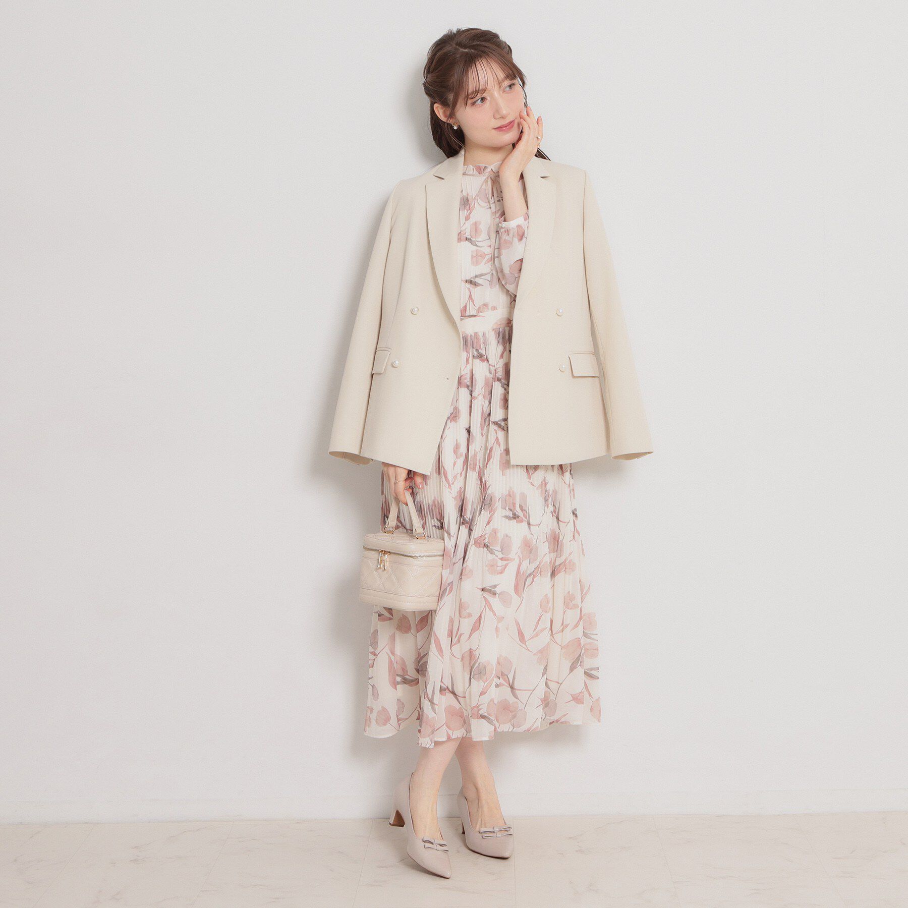 Couture broach「【洗える・通勤】パール調ボタン テーラードジャケット」|テーラードジャケット|