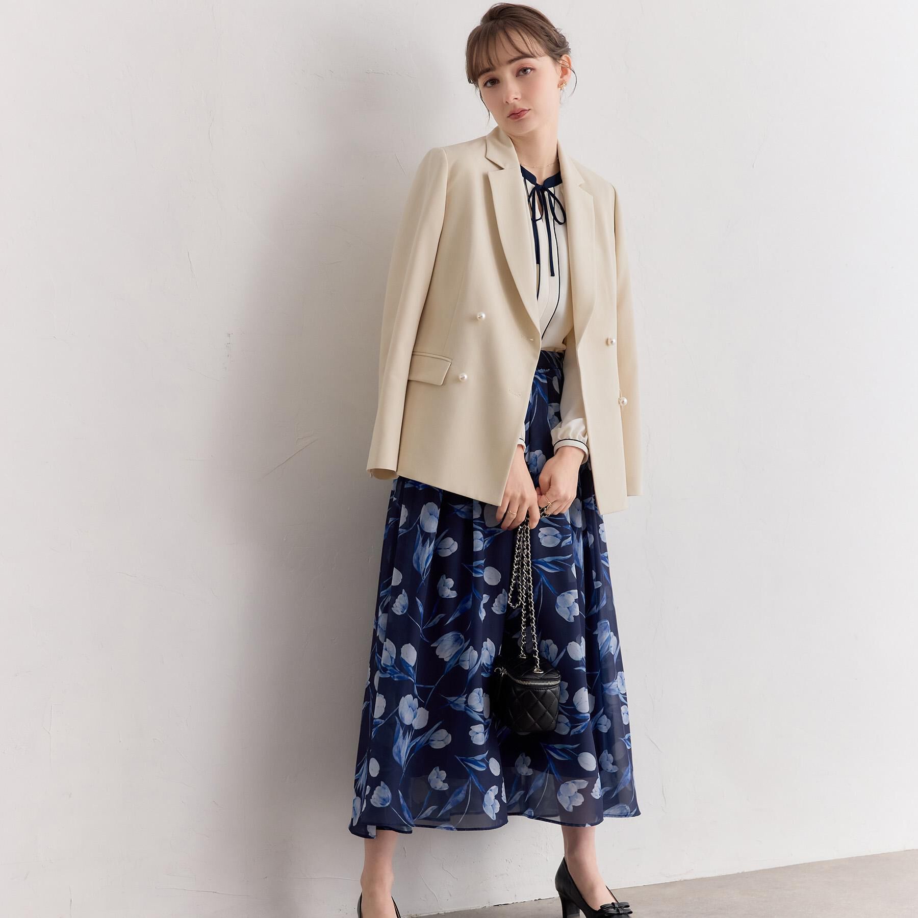 Couture broach「【洗える・通勤】パール調ボタン テーラードジャケット」|テーラードジャケット|