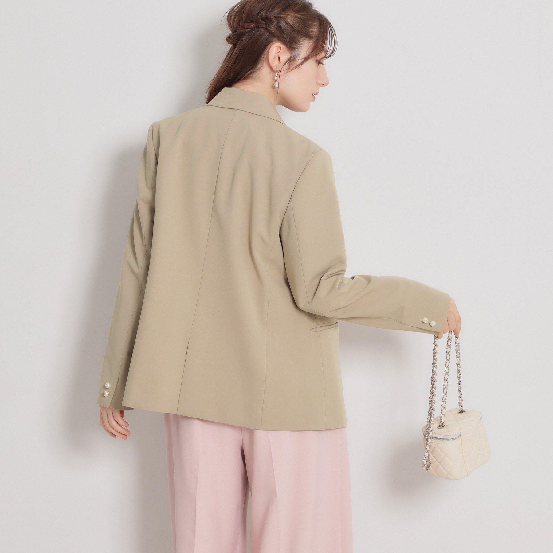 Couture broach「【洗える・通勤】パール調ボタン テーラードジャケット」|テーラードジャケット|