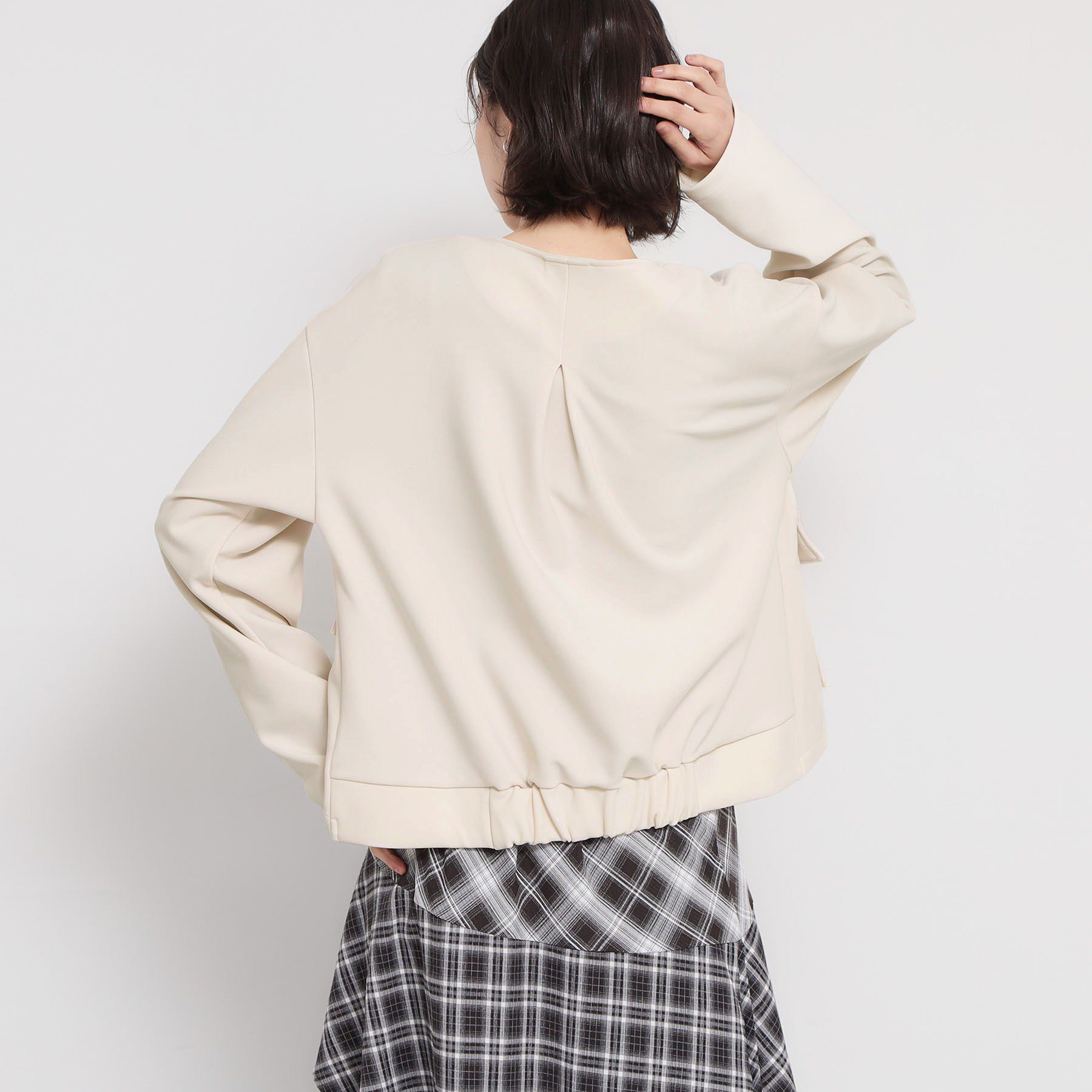 THE SHOP TK「【オンオフ問わず活躍】ダンボールカルゼジャケット」|ノーカラージャケット|