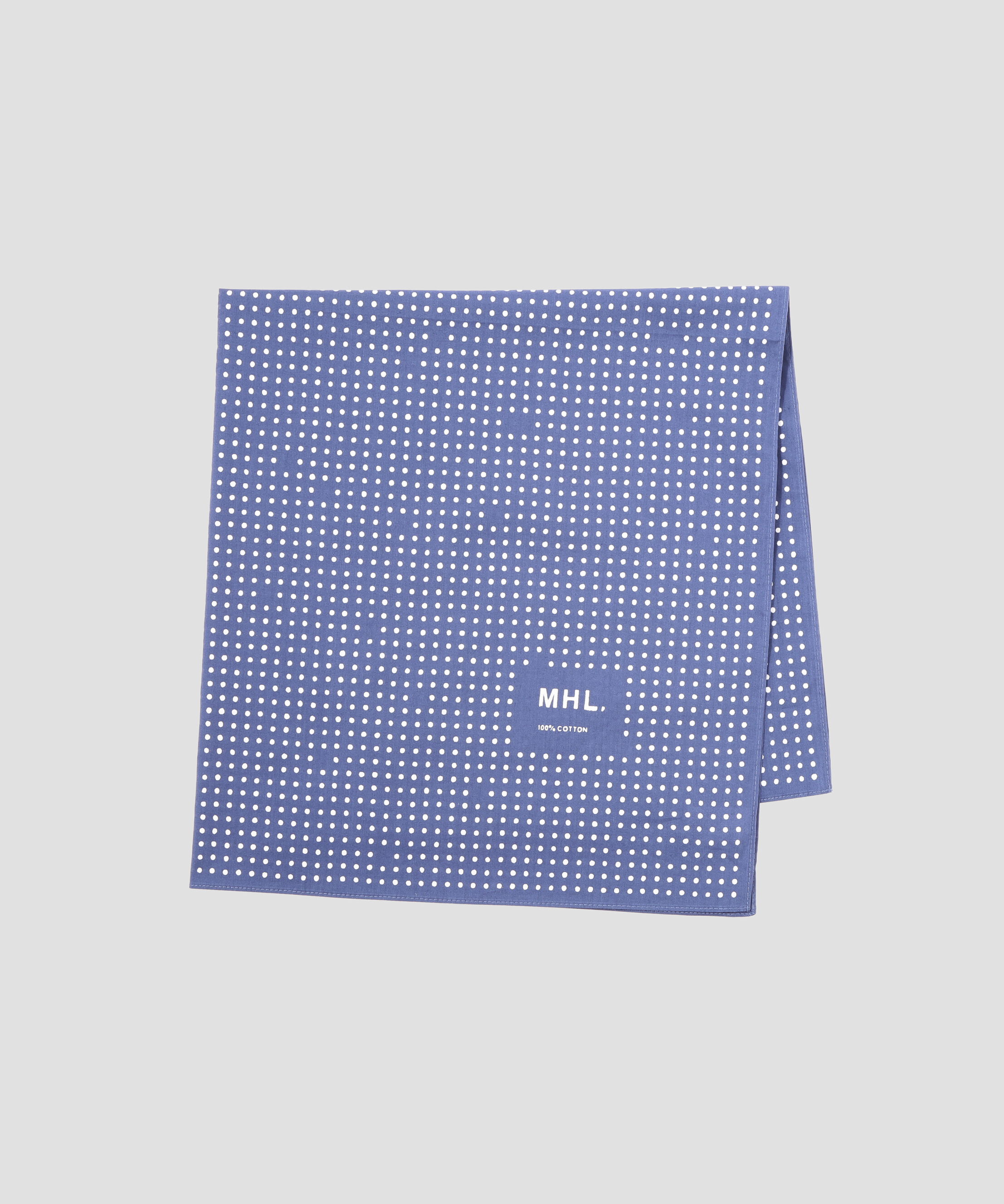 MHL.「VINTAGE SPOTS SCARF」|バンダナ・スカーフ|BLUE