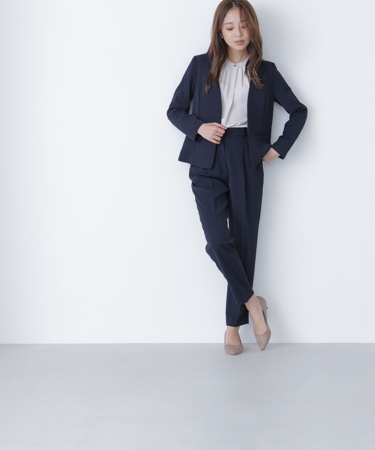  「ストレッチツイルセットアップシリーズ テーパードパンツ」|その他|ネイビー