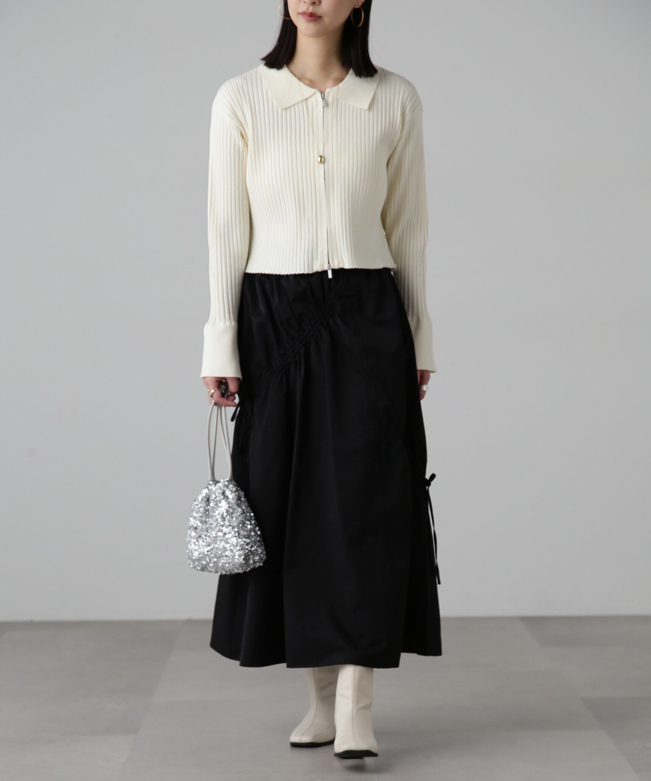  「ランダムシャーリングドロストスカート」|スカート|