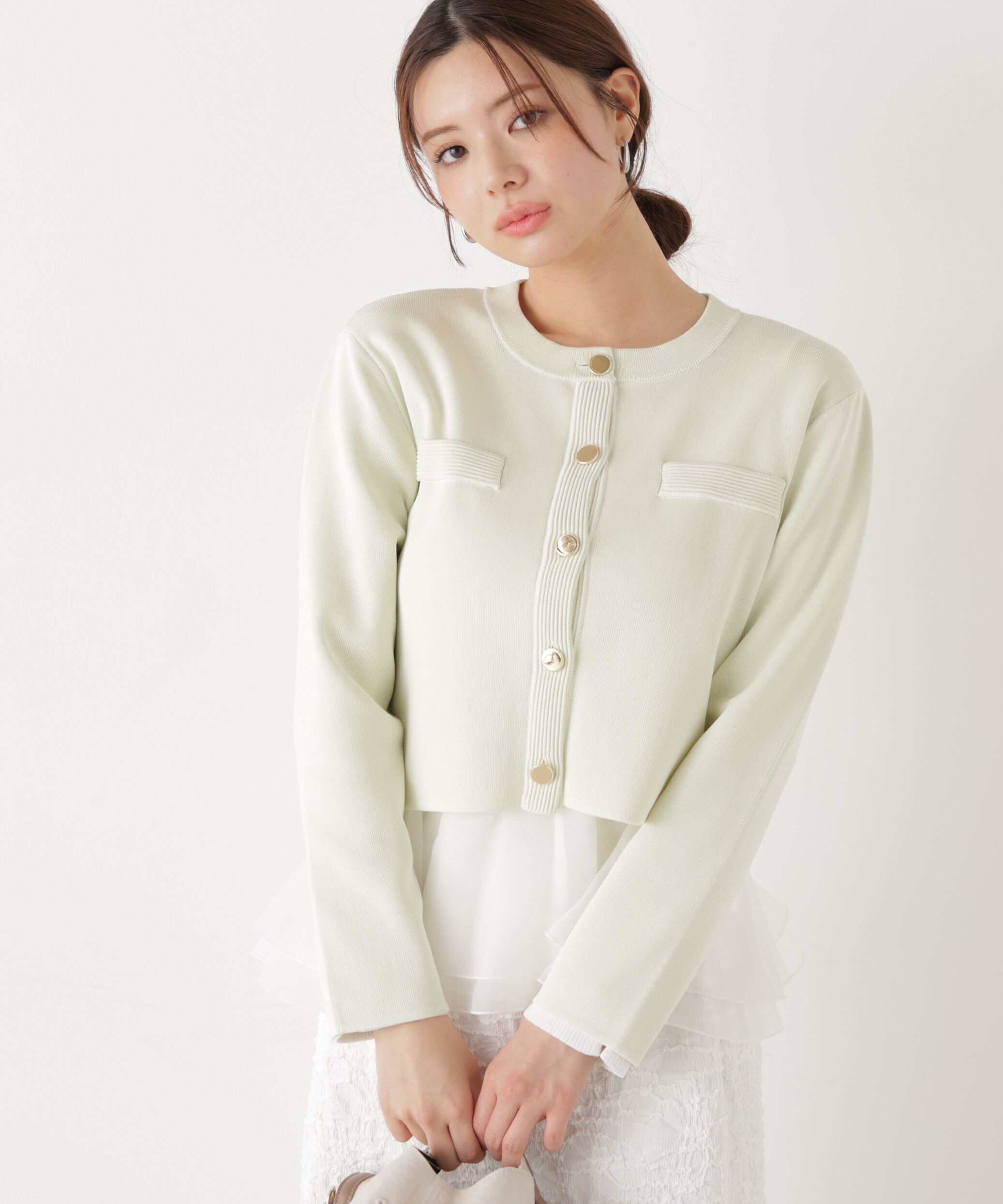 PROPORTION BODY DRESSING「〈a/mie〉シルク混ニットカーディガン　26SS」|ニット・セーター|