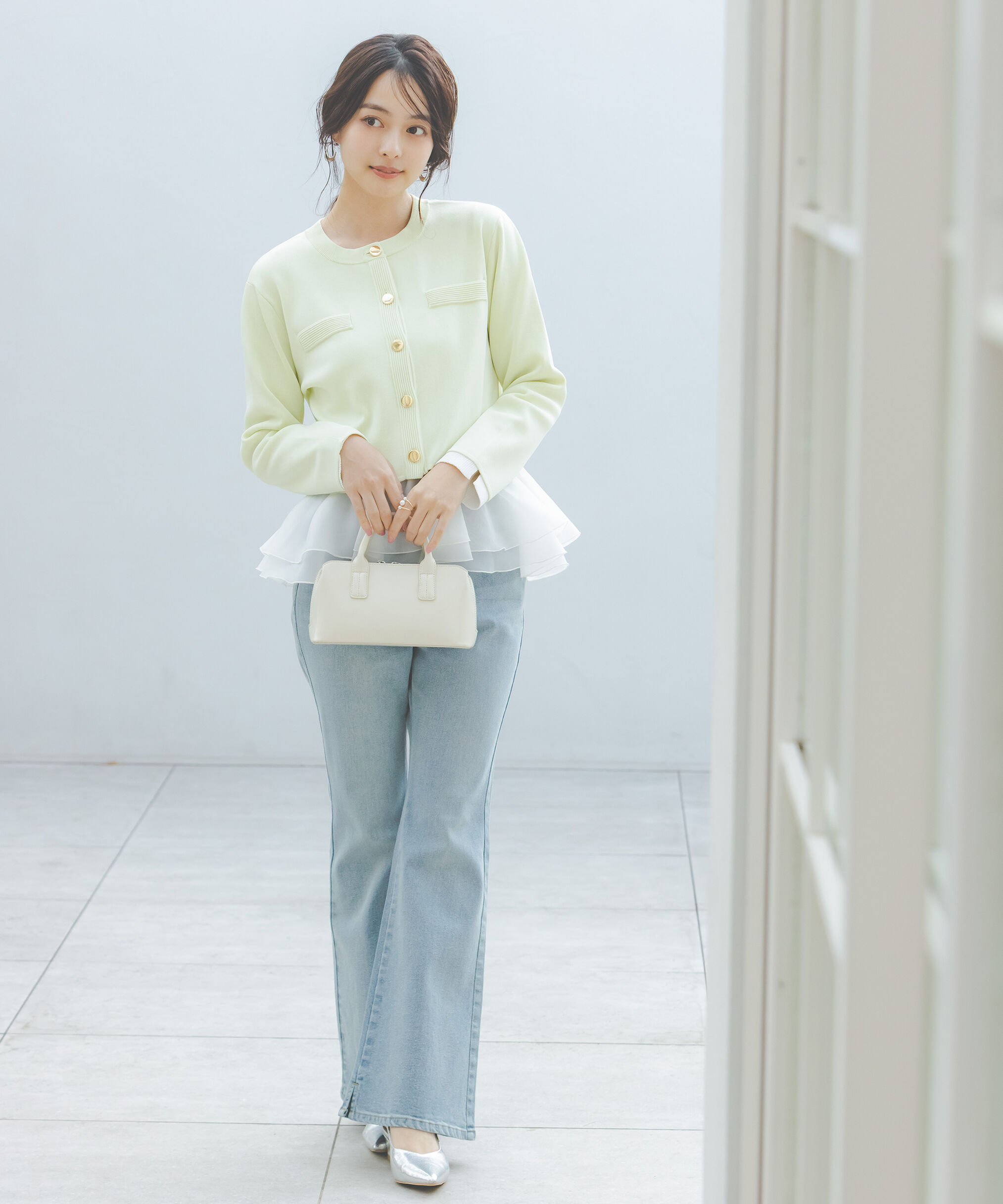 PROPORTION BODY DRESSING「〈a/mie〉シルク混ニットカーディガン　26SS」|ニット・セーター|