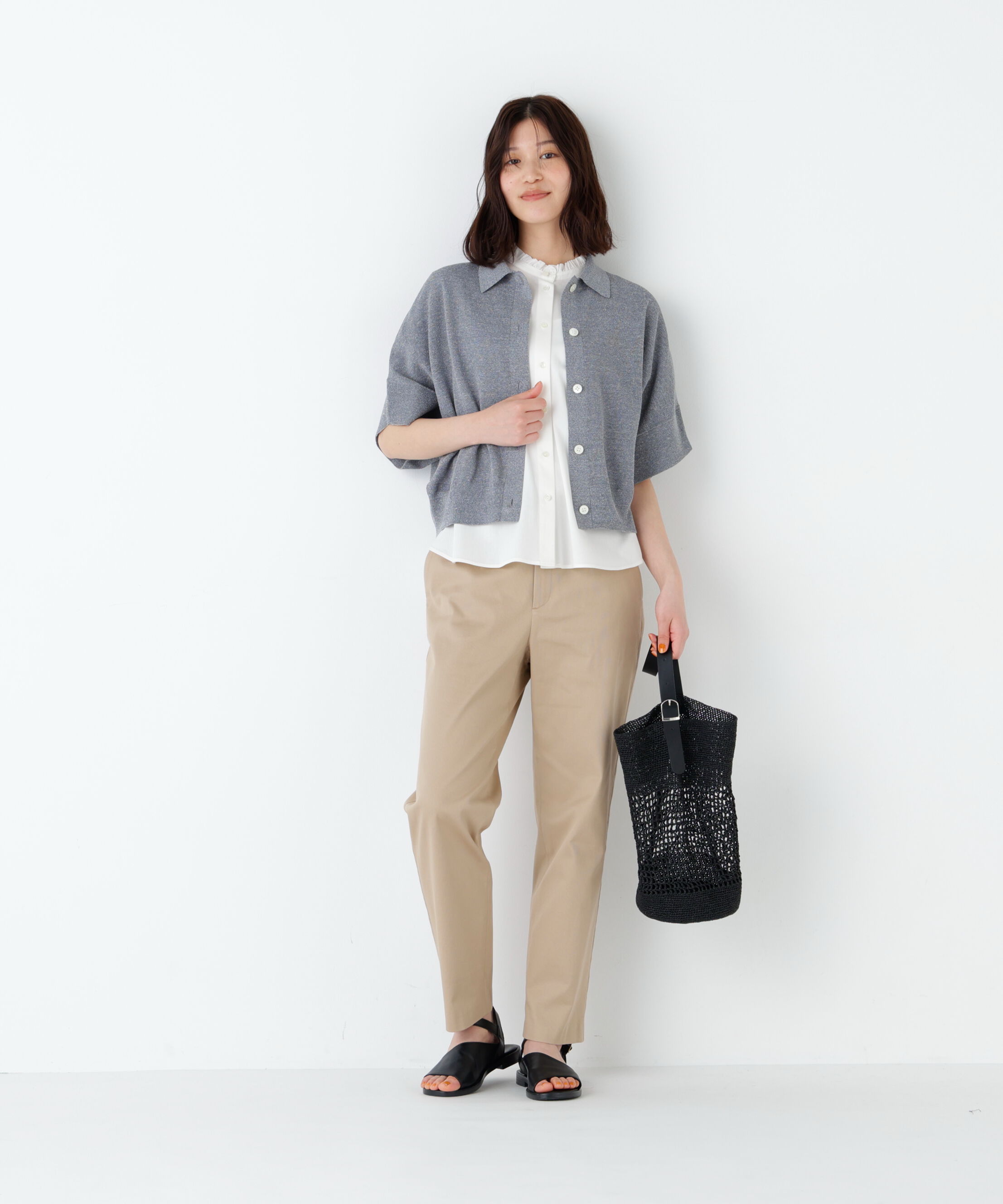  「ピケストレッチ細身ストレートパンツ」|その他|