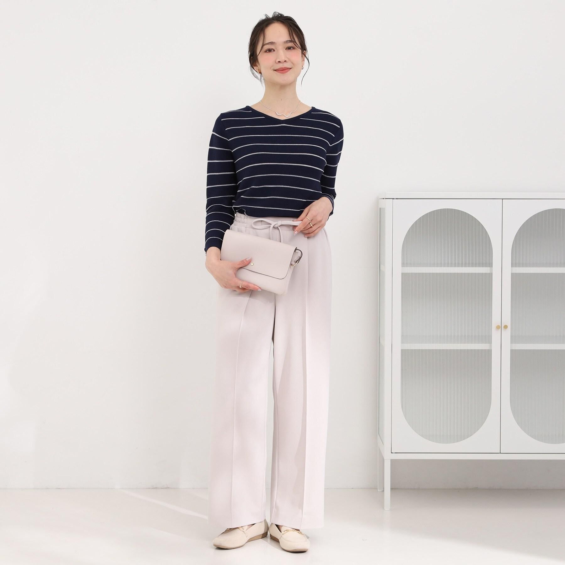 SHOO･LA･RUE「【高レビュー/S-LL/着丈選べる/洗濯後しわになりにくい】スマートに見えるイージーワイドパンツ」|その他|