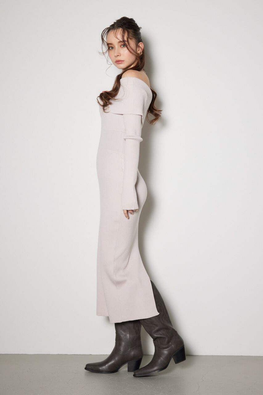 rienda「オフショルダータイトニットワンピース」|ワンピース|