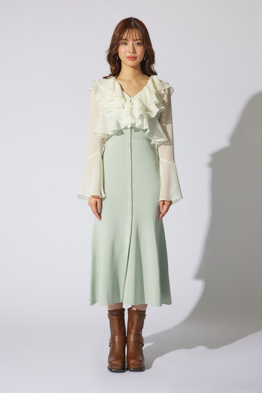 rienda「カーディガンセットニットマーメイドワンピース」|ワンピース|