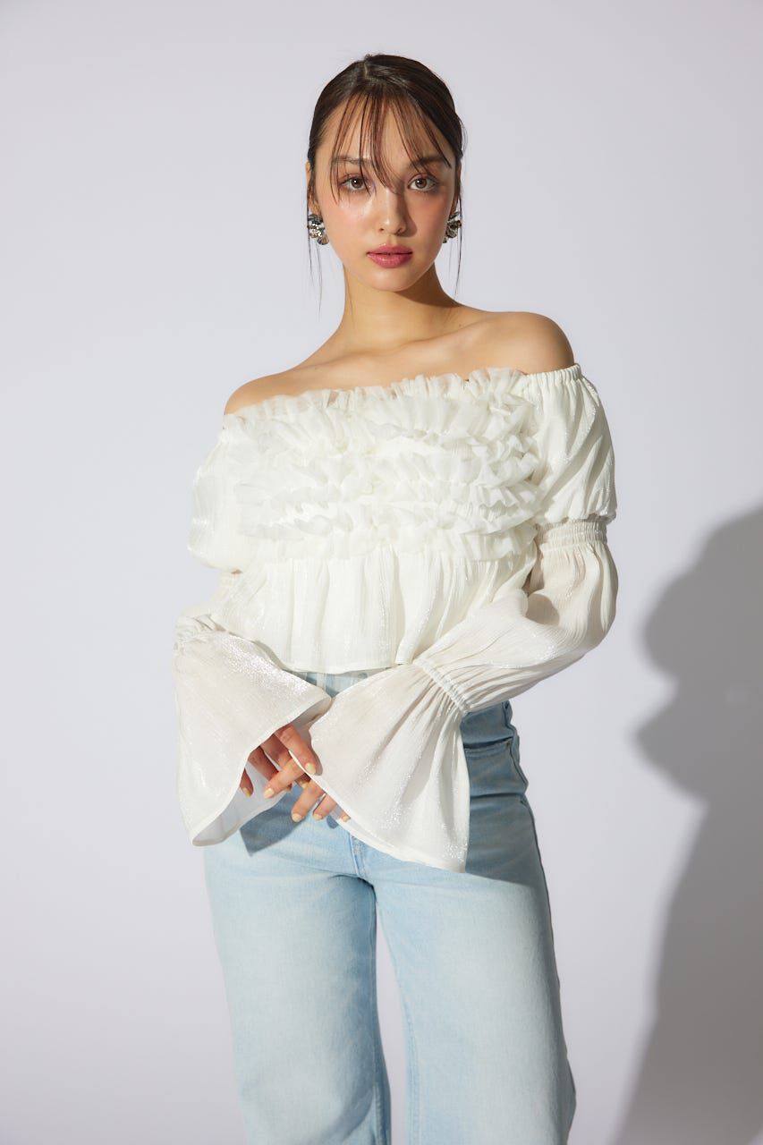 rienda「フリルオフショルブラウス」|シャツ・ブラウス|