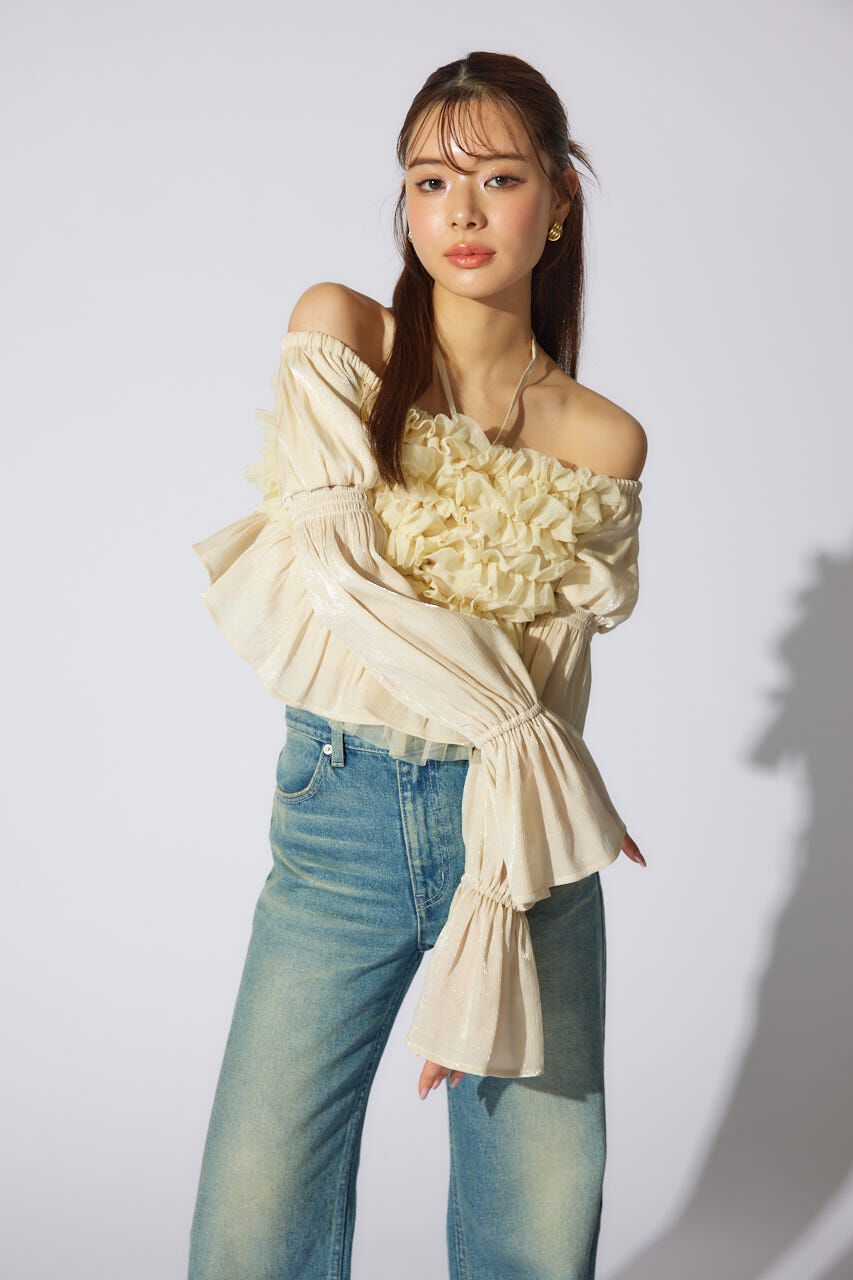 rienda「フリルオフショルブラウス」|シャツ・ブラウス|