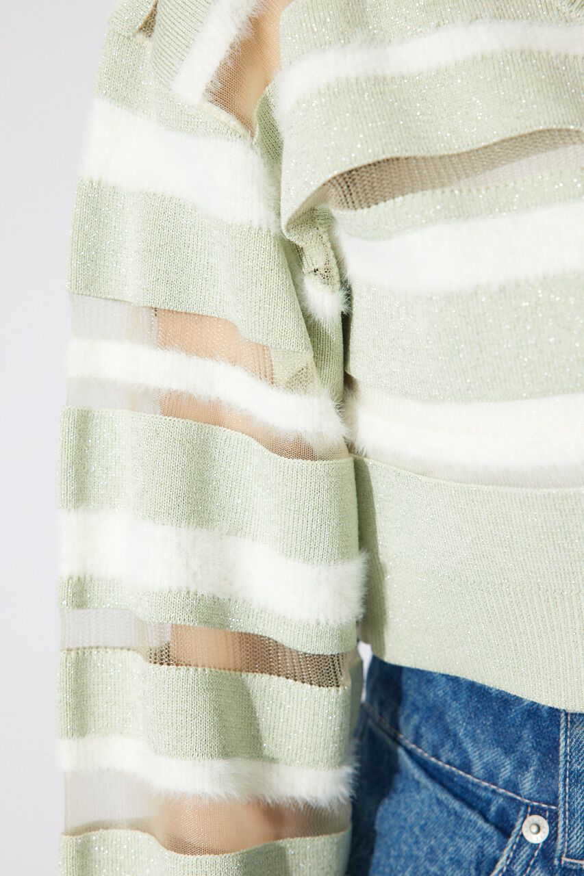 rienda「シアーボーダーニットカーディガン」|カーディガン|