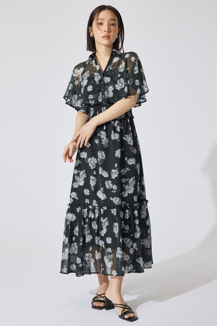 rienda「シャーリングワンピースセット」|ワンピース|BLK