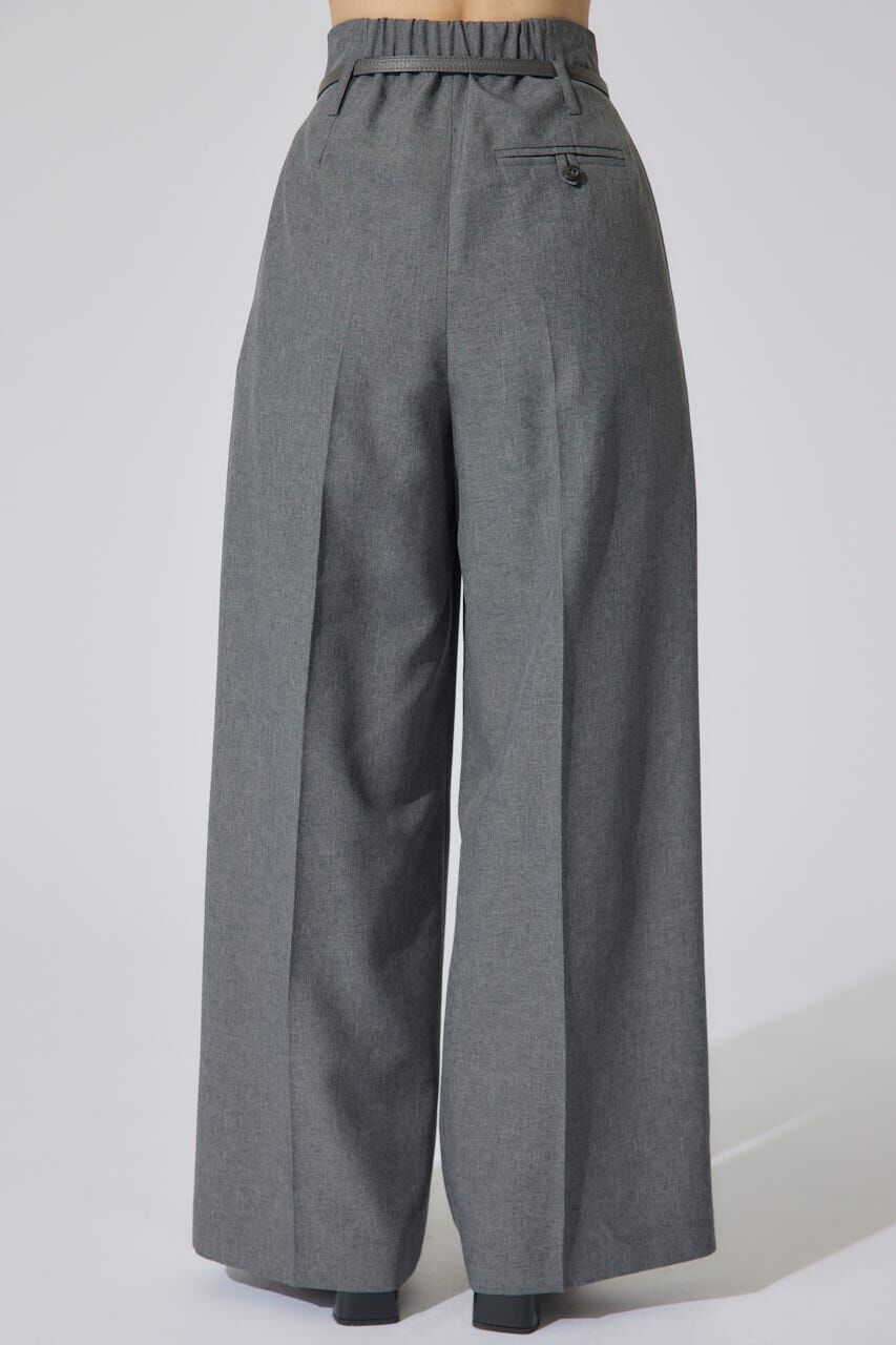 rienda「リネンライクワイドタックベルト付きパンツ」|その他|