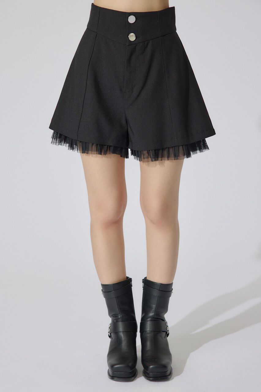 rienda「チュールレイヤードジャストウエストスコートショートパンツ」|その他|