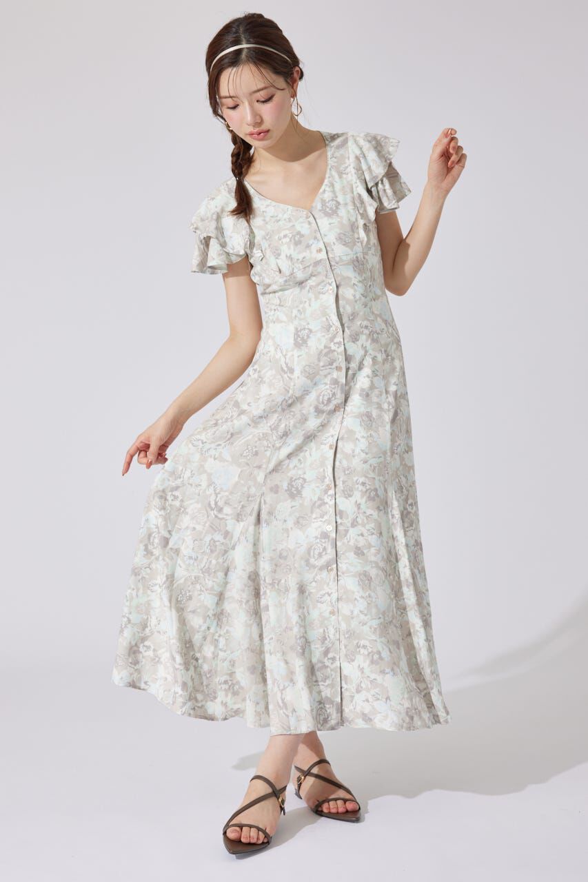 rienda「ダブルフレアスリーブワンピース」|ワンピース|