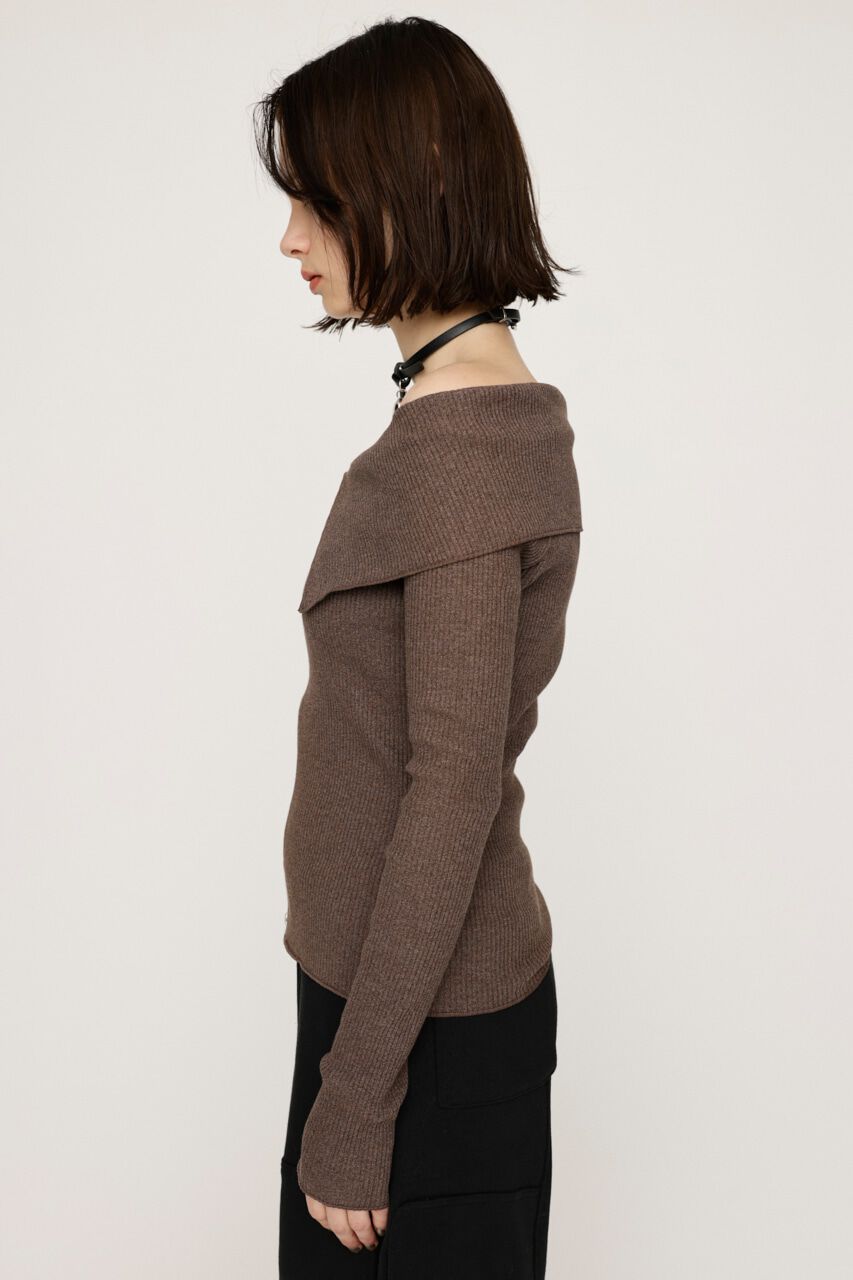 SLY「OFFSHOULDER FRONT ZIP トップス」|Tシャツ・カットソー|