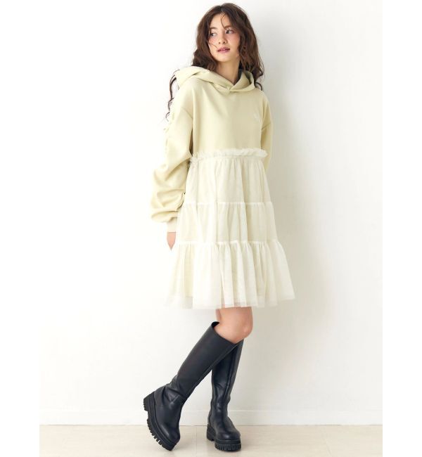 CALNAMUR「２ＷＡＹチュールオーバースウェットワンピース」|ワンピース|