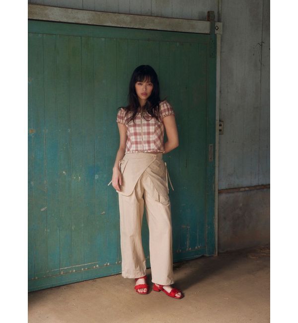 CALNAMUR「オフショルチェックミニトップス」|シャツ・ブラウス|