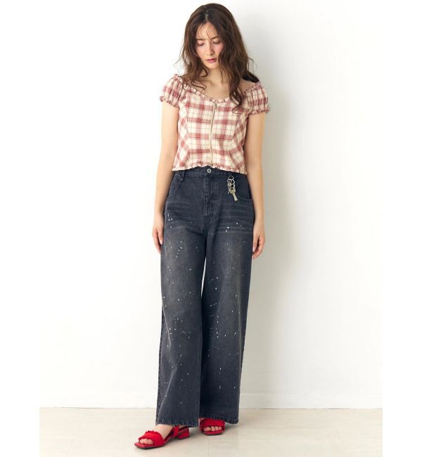 CALNAMUR「オフショルチェックミニトップス」|シャツ・ブラウス|