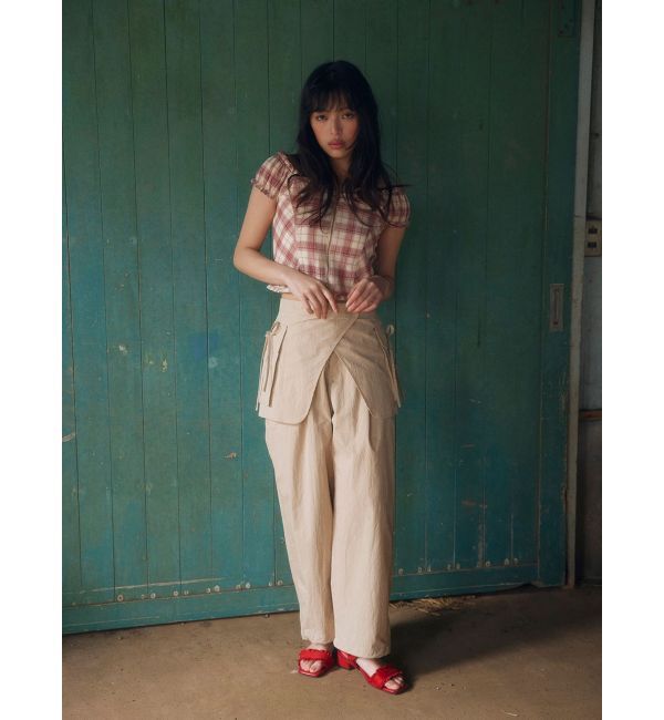 CALNAMUR「オフショルチェックミニトップス」|シャツ・ブラウス|