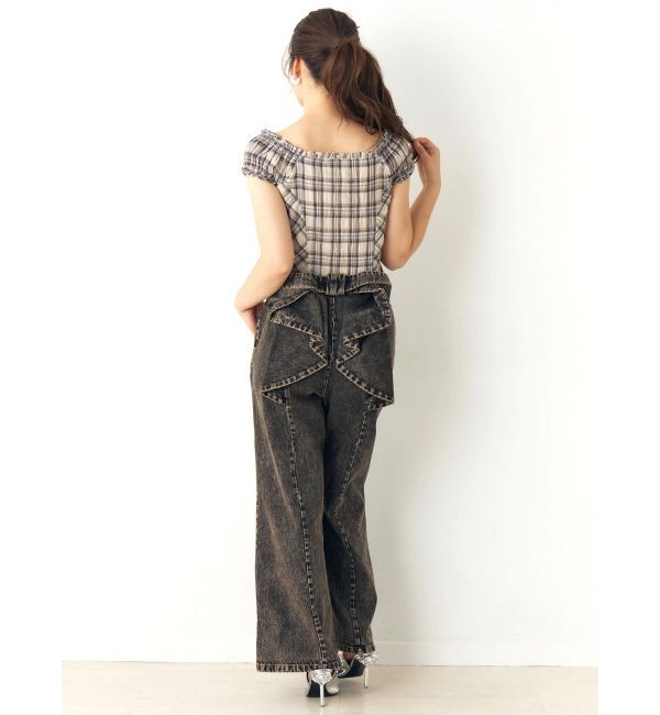 CALNAMUR「オフショルチェックミニトップス」|シャツ・ブラウス|