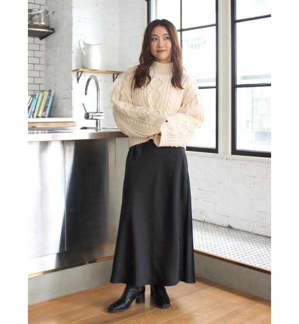 Ungrid「サテンフレアスカート」|スカート|