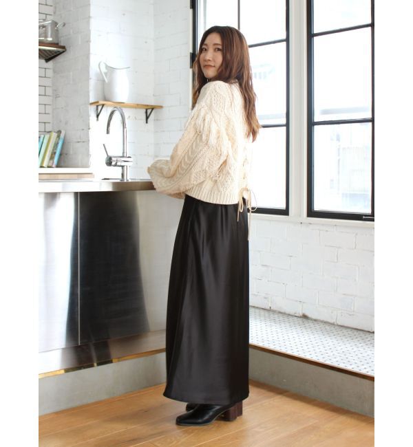 Ungrid「サテンフレアスカート」|スカート|