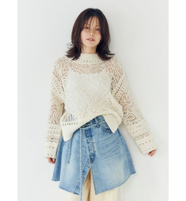 Ungrid「レーシー刺繍ルーズニット」|ニット・セーター|