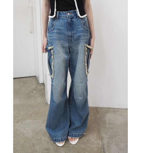 EVRIS「フリンジカーゴデニムパンツ」|デニム|