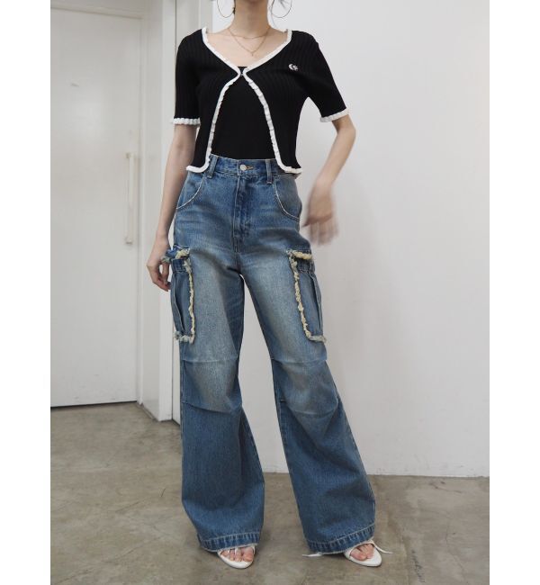 EVRIS「フリンジカーゴデニムパンツ」|デニム|
