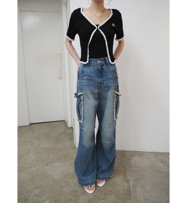 EVRIS「フリンジカーゴデニムパンツ」|デニム|