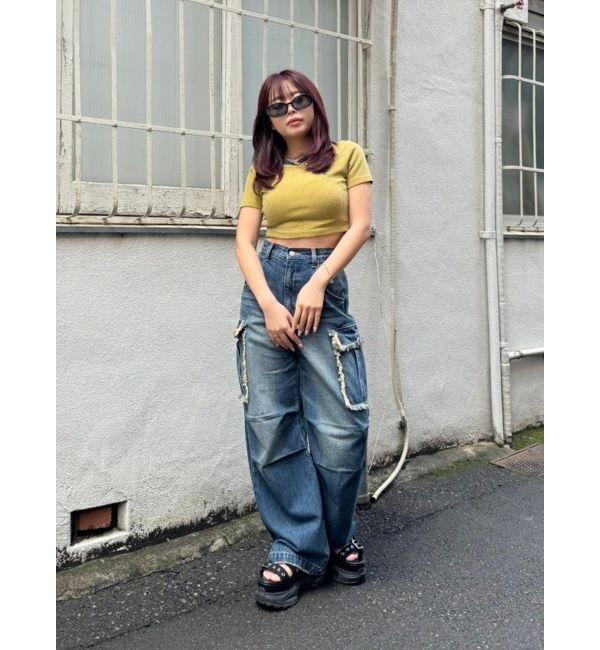 EVRIS「フリンジカーゴデニムパンツ」|デニム|