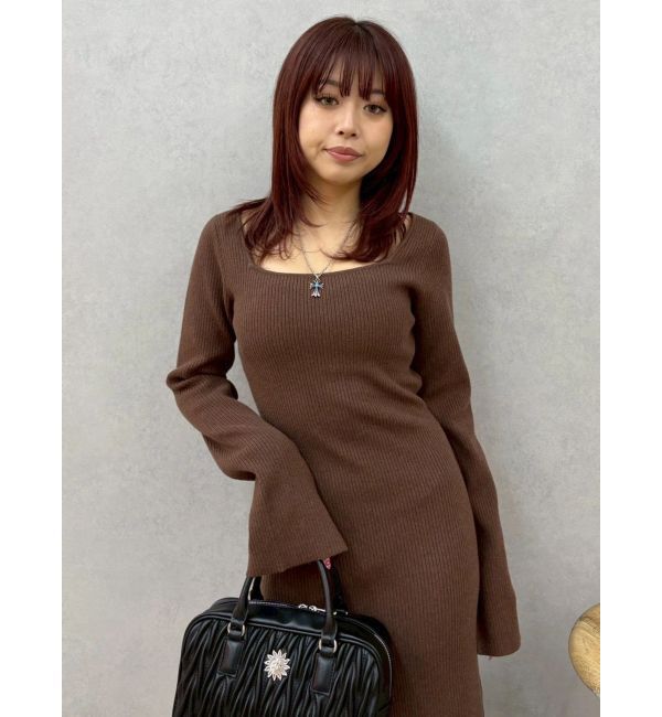 EVRIS「バックリボンロングニットワンピース」|ワンピース|