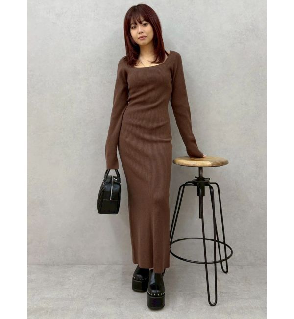 EVRIS「バックリボンロングニットワンピース」|ワンピース|