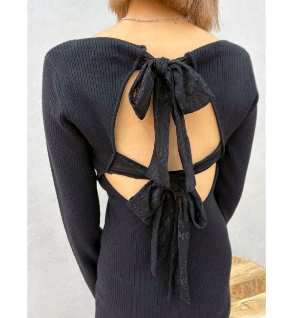 EVRIS「バックリボンロングニットワンピース」|ワンピース|