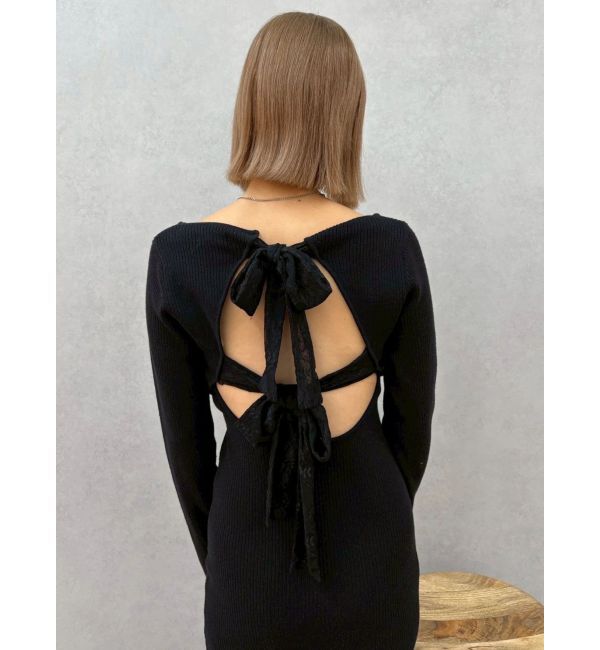 EVRIS「バックリボンロングニットワンピース」|ワンピース|