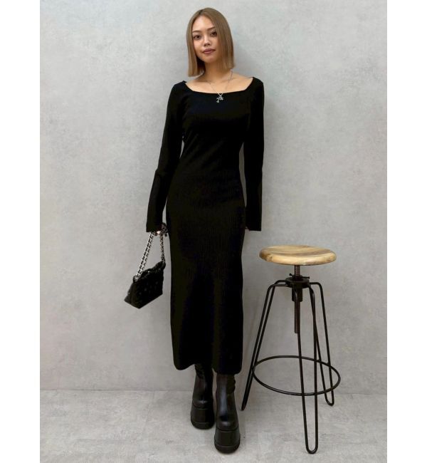 EVRIS「バックリボンロングニットワンピース」|ワンピース|