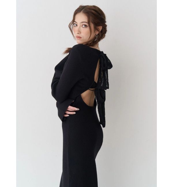 EVRIS「バックリボンロングニットワンピース」|ワンピース|