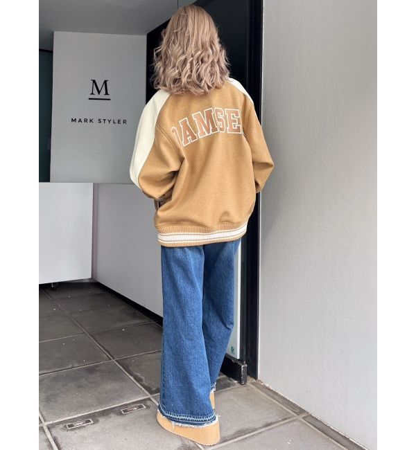 GYDA「ハイウエストレースデザインフレアデニムパンツ」|デニム|