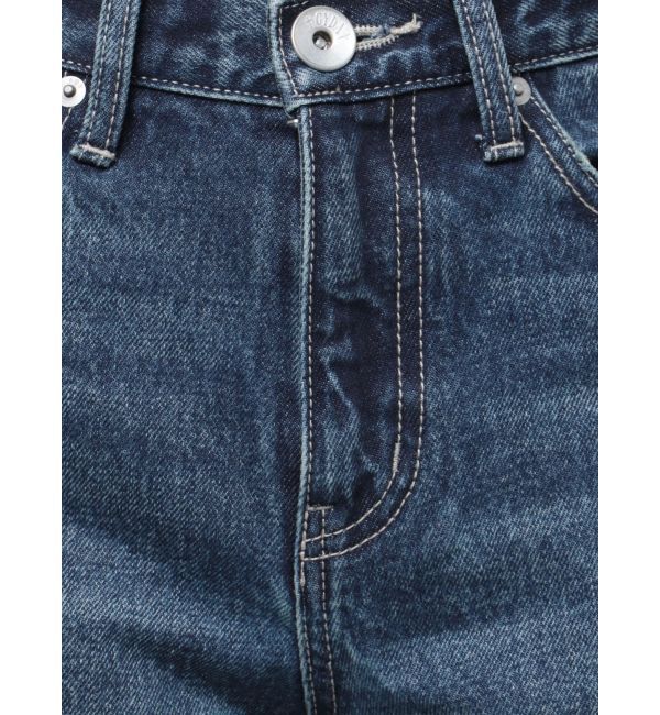 GYDA「ハイウエストレースデザインフレアデニムパンツ」|デニム|