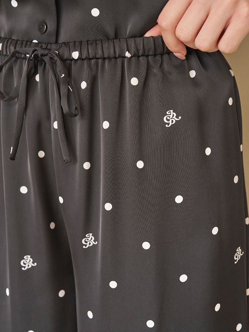 gelato pique「【JOEL ROBUCHON】ドット柄サテンロングパンツ」|ルームウェア|