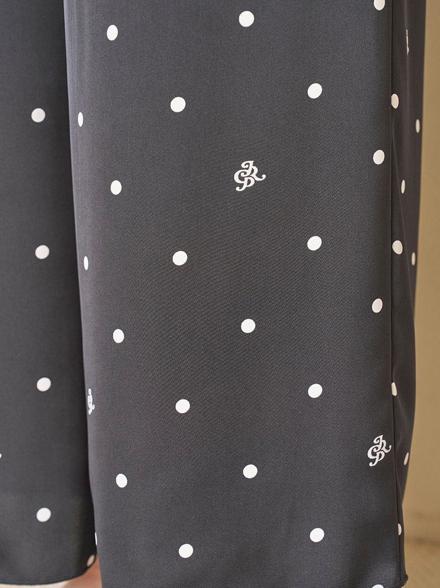 gelato pique「【JOEL ROBUCHON】ドット柄サテンロングパンツ」|ルームウェア|