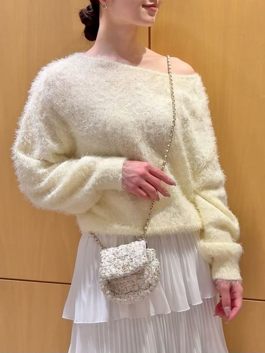 SNIDEL「ファーライクニットプルオーバー」|ニット・セーター|YEL