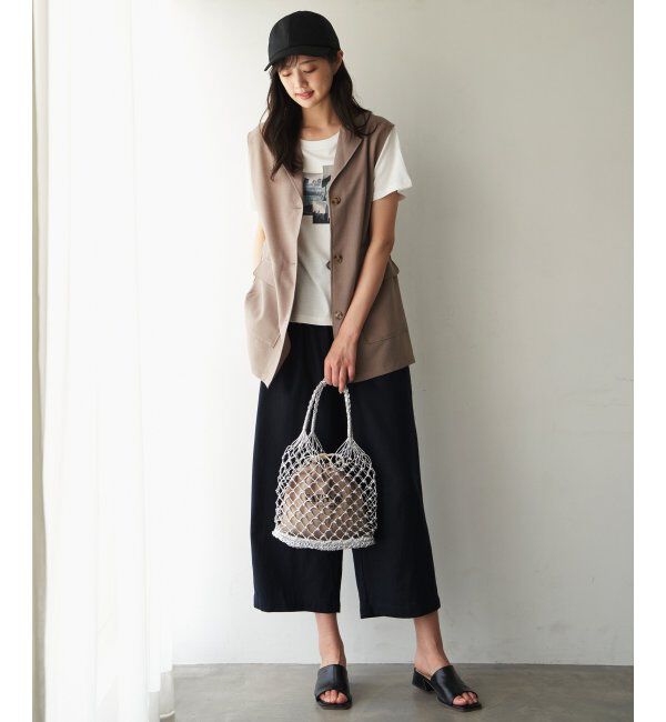 ikka「巾着付きラメマクラメバッグ」|その他|